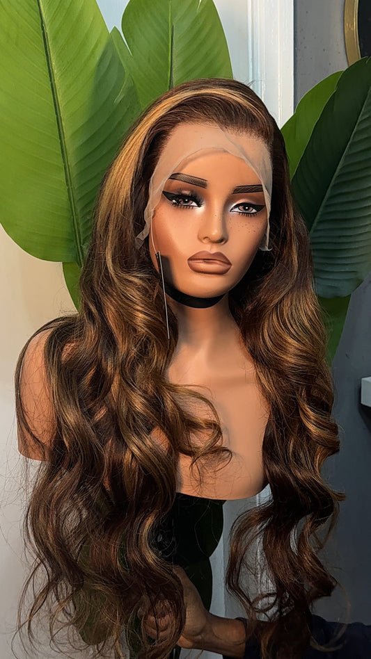 Body wave 13*4transparent lace, full frontal glueless wig