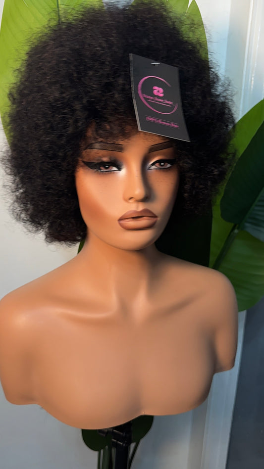 human hair afro wig