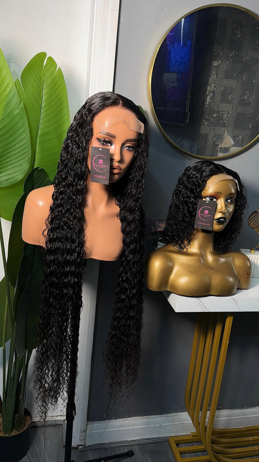 Water Wave Curly Hair Transparent 5x5 Closure Human Hair